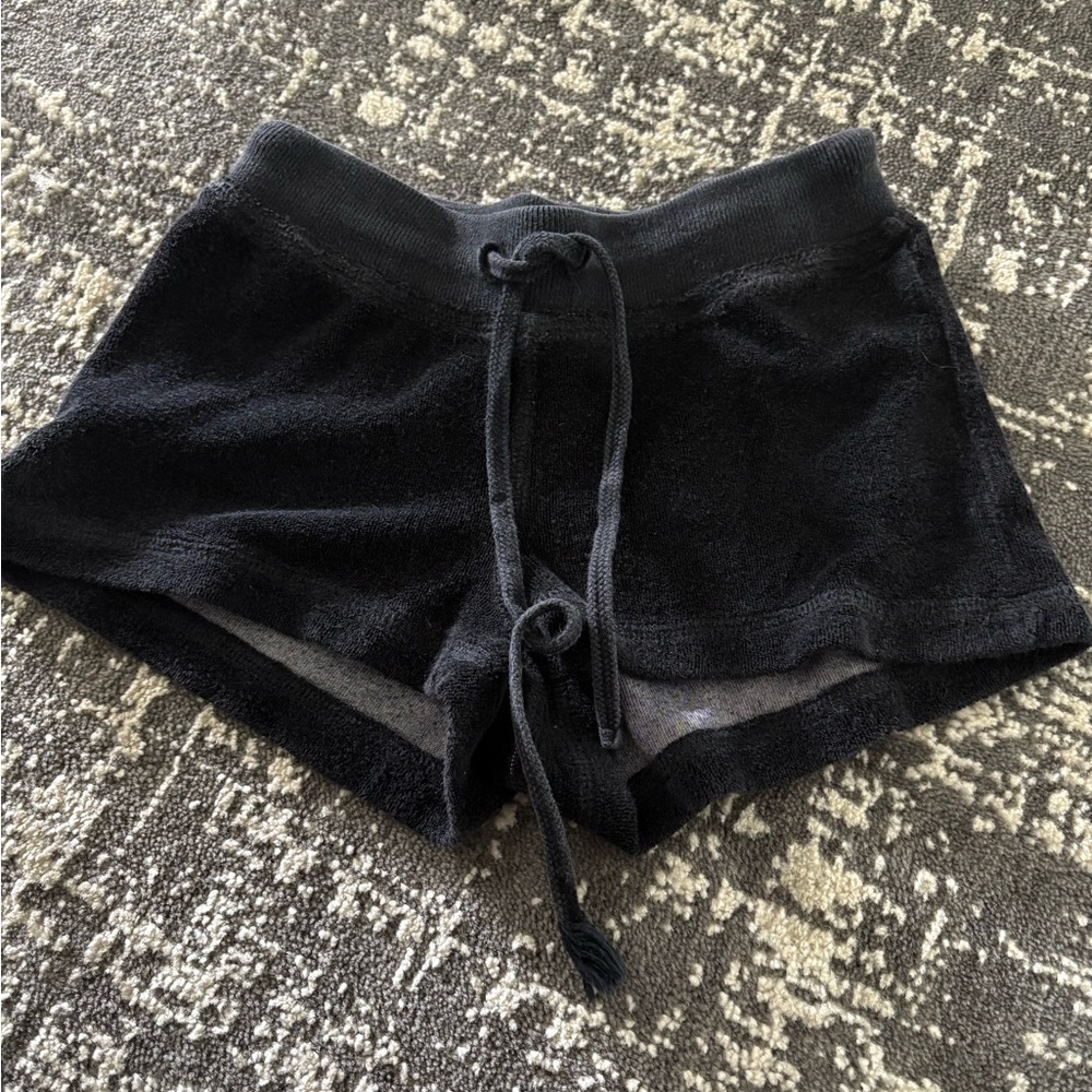 Black Terry Cloth Shorts